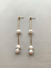 Load image into Gallery viewer, Pearl Bar Earrings
