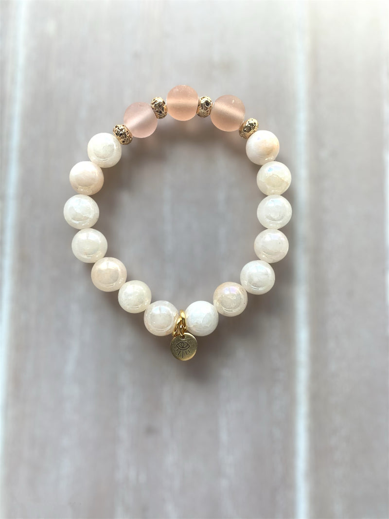 Cream Angelite Bracelet ❤︎