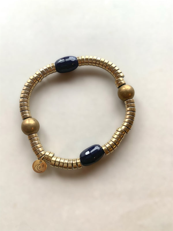 Navy Agate Bracelet