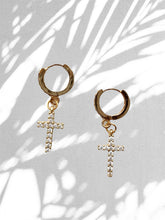 Load image into Gallery viewer, Pavé Cross Earrings
