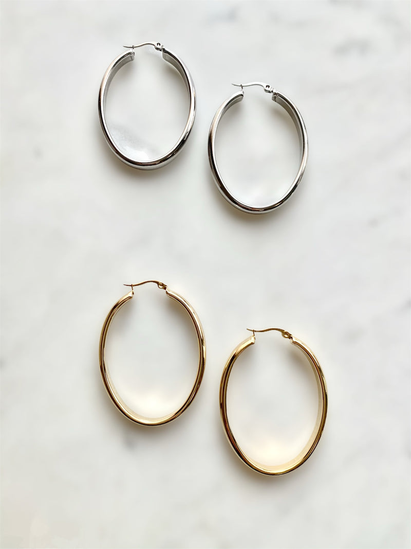 Diana Oblong Hoop Earrings