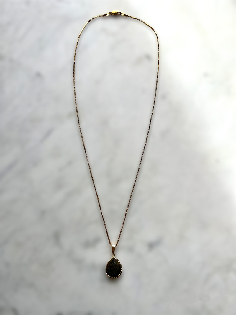 Fire Labradorite Drop Necklace