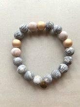 Load image into Gallery viewer, Landscape Agate + Gold Hematite Bracelet
