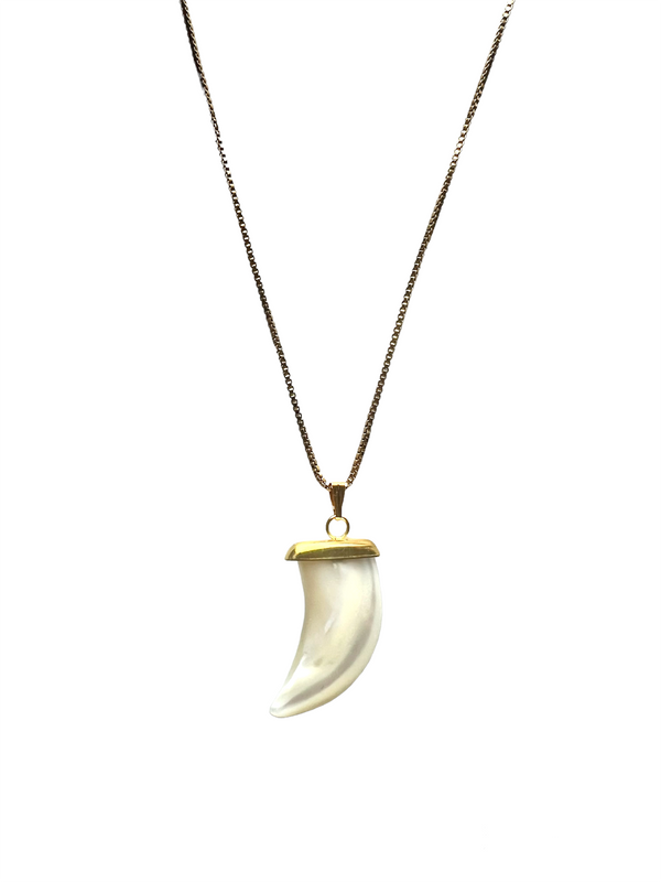 Pearly Horn Necklace
