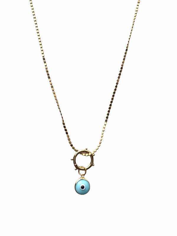 Baby Blue Evil Eye Delicate Necklace