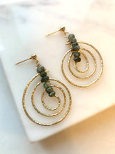Load image into Gallery viewer, Swirl Emerald Earrings
