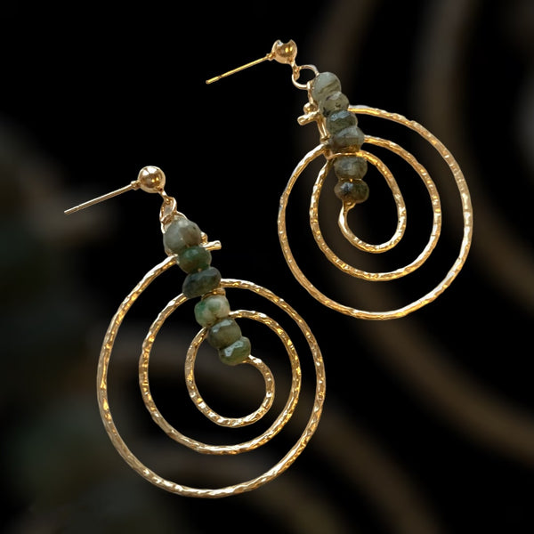 Swirl Emerald Earrings