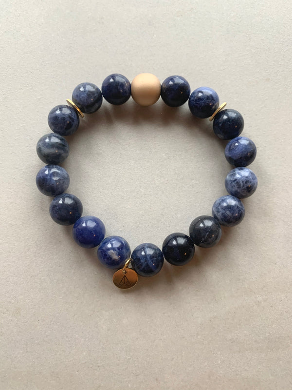 Sodalite + Gold Hematite Bracelet