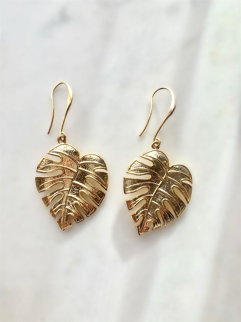 Monstera Leaf Drop Earrings