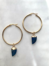 Load image into Gallery viewer, Lapis Horn Earrings

