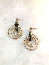 Load image into Gallery viewer, Swirl Emerald Earrings
