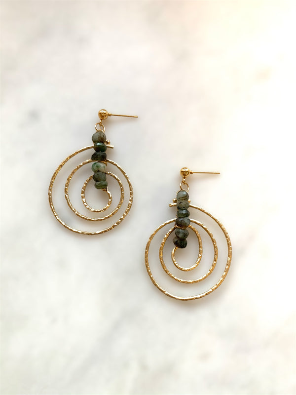 Swirl Emerald Earrings