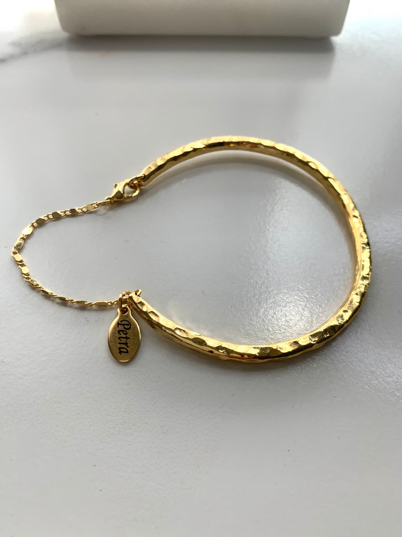 Karma Hammered Bangle Bracelet