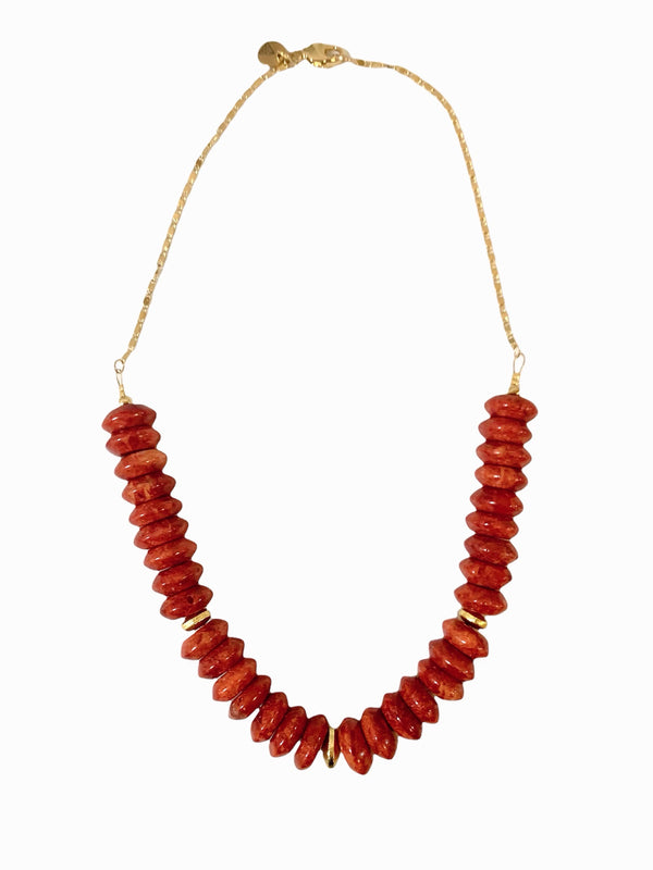 Red Fossil Coral Necklace