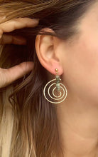Load image into Gallery viewer, Swirl Emerald Earrings
