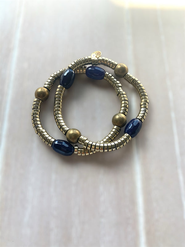 Navy Agate Bracelet
