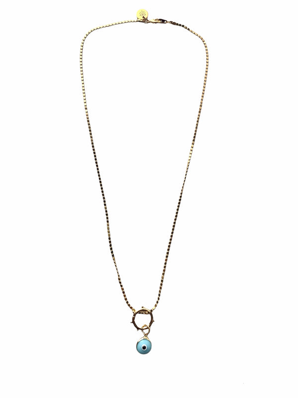 Baby Blue Evil Eye Delicate Necklace