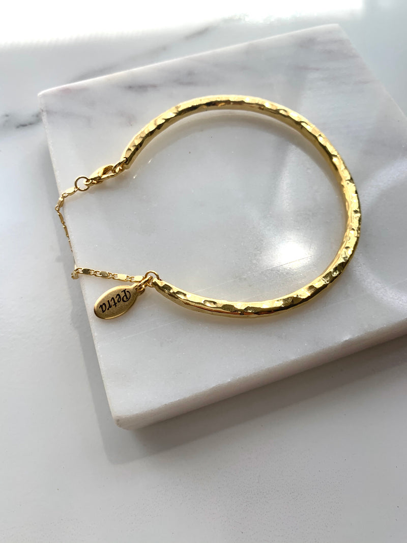 Karma Hammered Bangle Bracelet