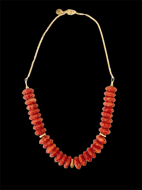 Red Fossil Coral Necklace