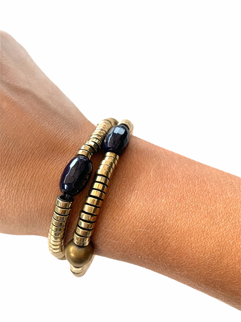 Navy Agate Bracelet