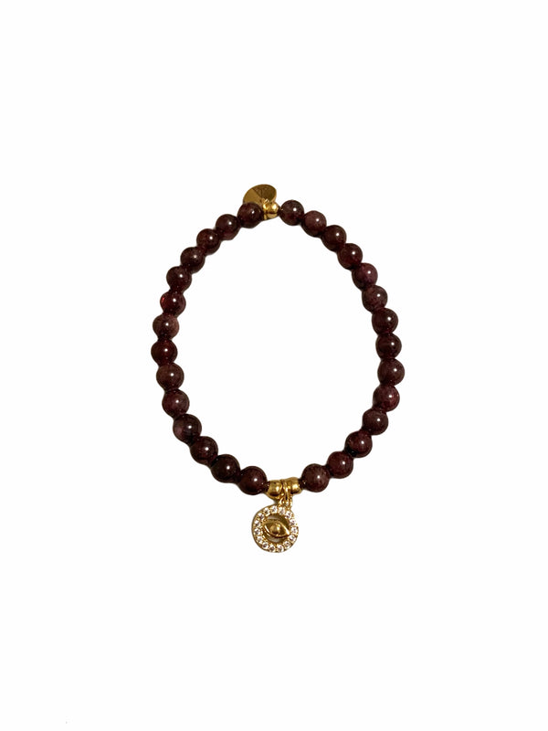 Evil Eye Garnet Bracelet