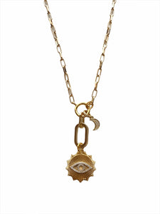 Eye & Moon Protection Necklace ☽☆