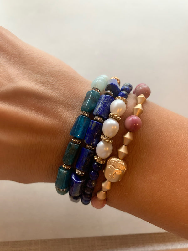 Lapis + Pearl Bracelet